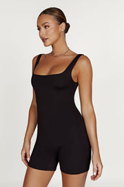 Cecily Recycled Nylon Playsuit - Black
