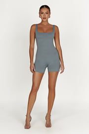 Cecily Recycled Nylon Playsuit - Light Charcoal