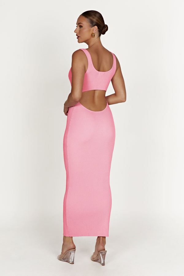 Hadley Backless Knit Maxi Dress - Candy Pink