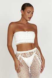 Bonnie Crochet Bandeau Top - White