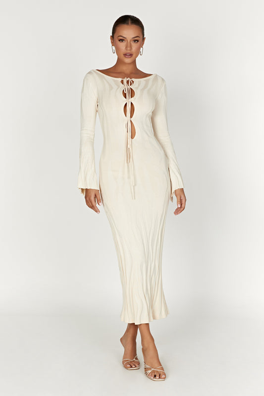 Brinley Long Sleeve Knit Maxi Dress - Ivory