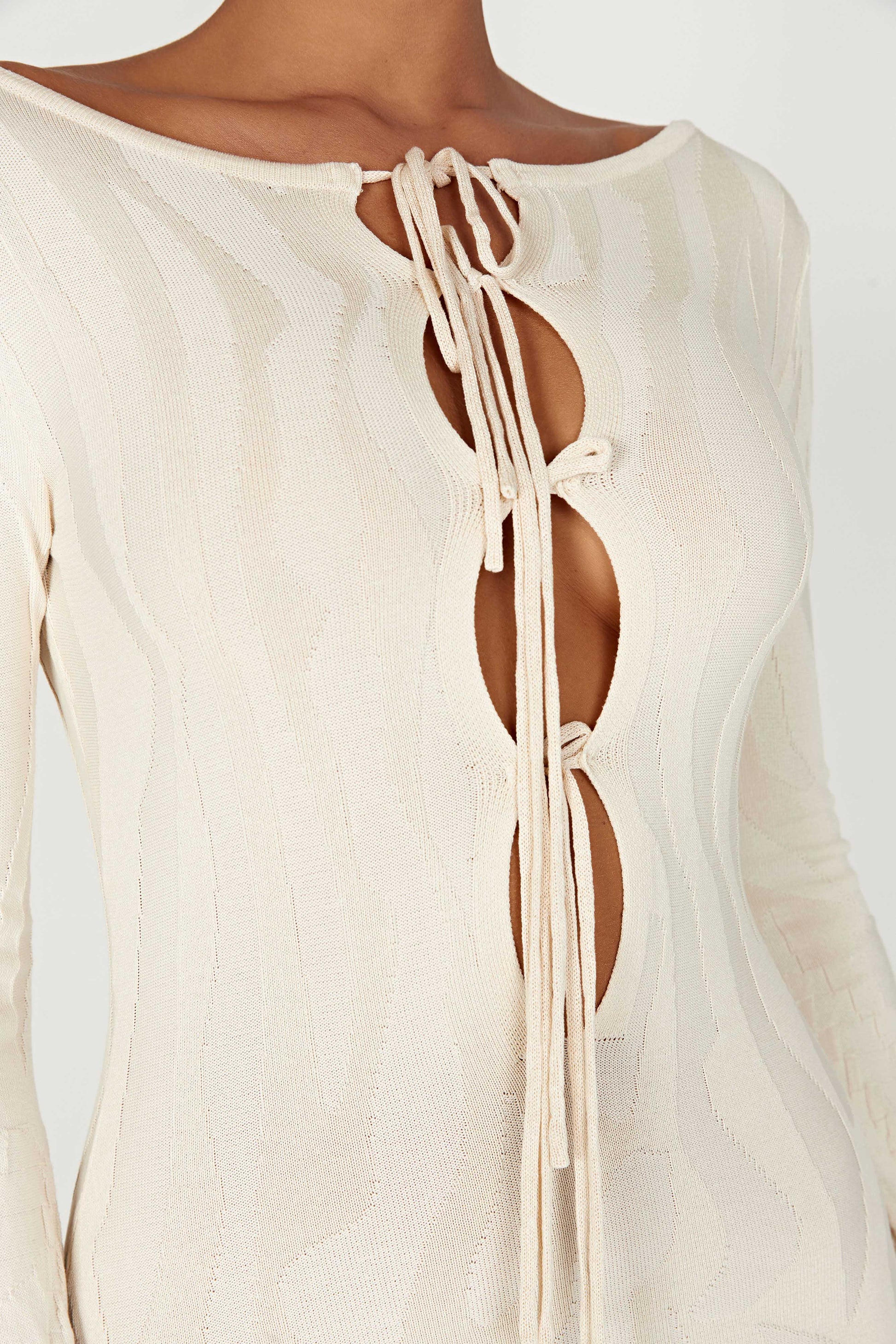 Brinley Long Sleeve Knit Maxi Dress - Ivory #3