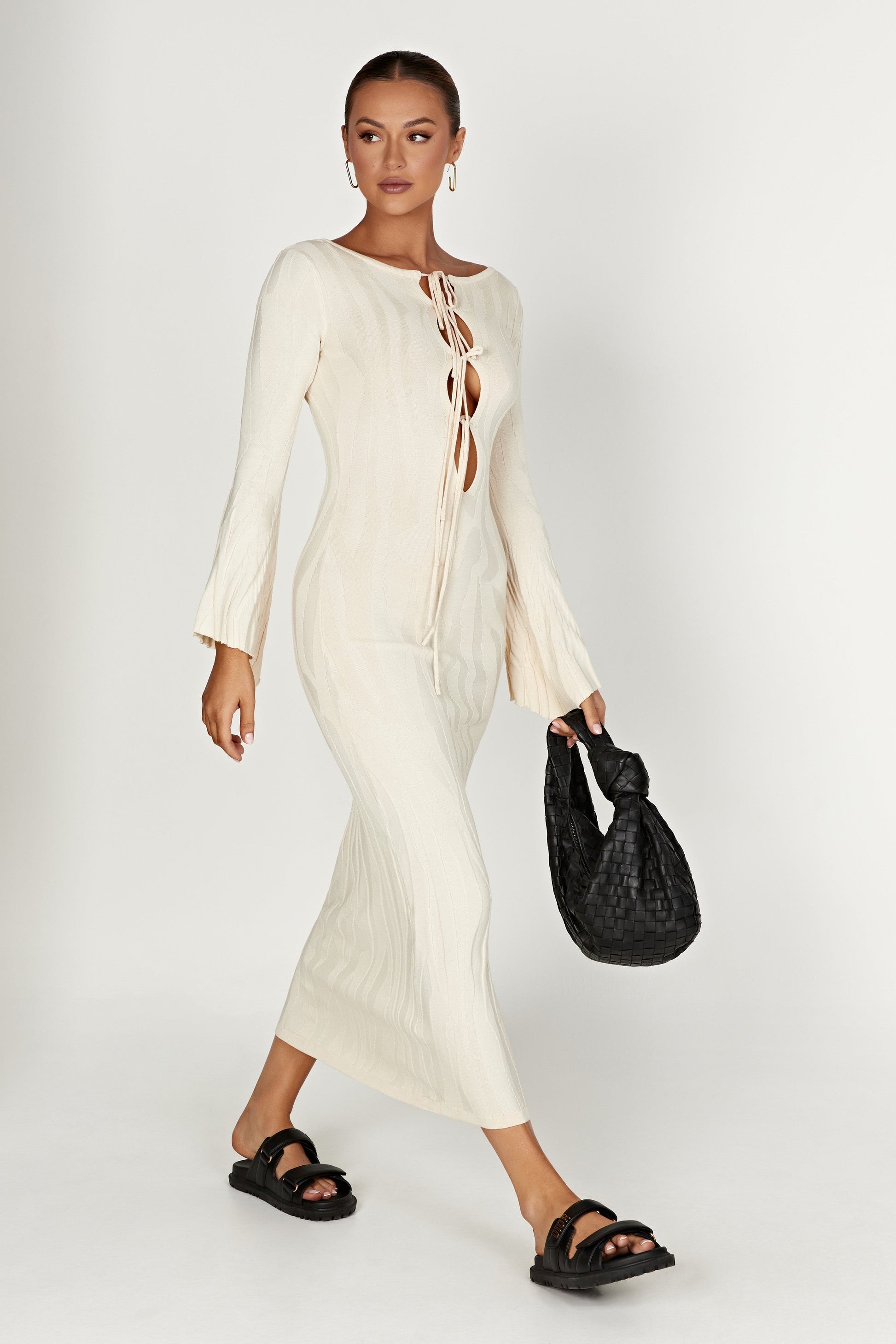 Brinley Long Sleeve Knit Maxi Dress - Ivory #6