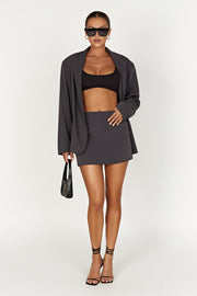 Malika Suiting Mini Skirt - Charcoal