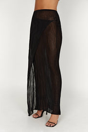 Akari Knit Maxi Skirt - Black