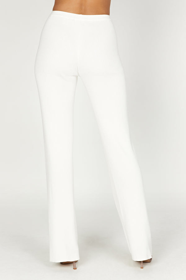 Linnie Straight Leg Knit Pant - White