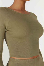 Haisley Long Sleeve Knit Top - Olive