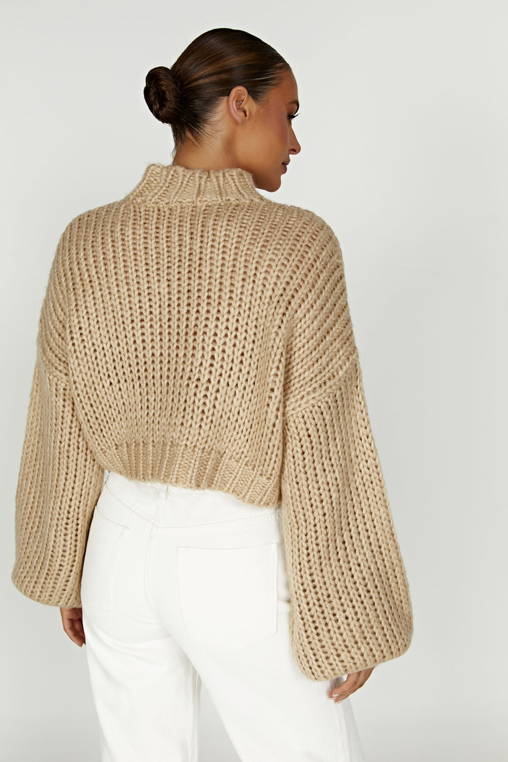 Delphine Chunky Knit Jumper - Taupe