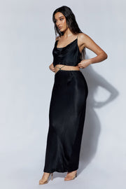 Havva Diamante Trim Maxi Skirt - Black