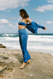 Lucille Shimmer Swim Cover Up Pants - Cobalt Sparkle