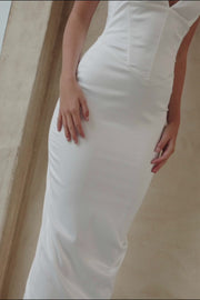 Brie Corset Midi Dress - White