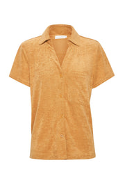 Marina Terry Towelling Long Shirt - Biscuit