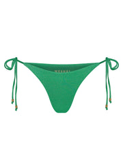 Peyton Tie Up Bikini Bottom - Green Sparkle