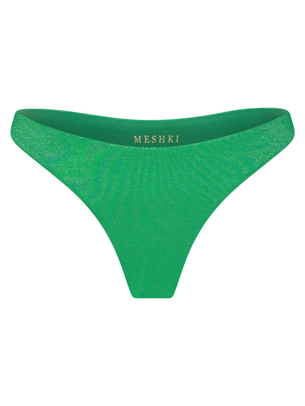 Ivanna Thong Bikini Bottoms - Green Sparkle - MESHKI