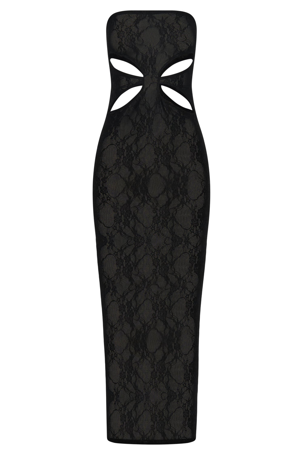 Krista Cut Out Bandeau Maxi Dress - Black