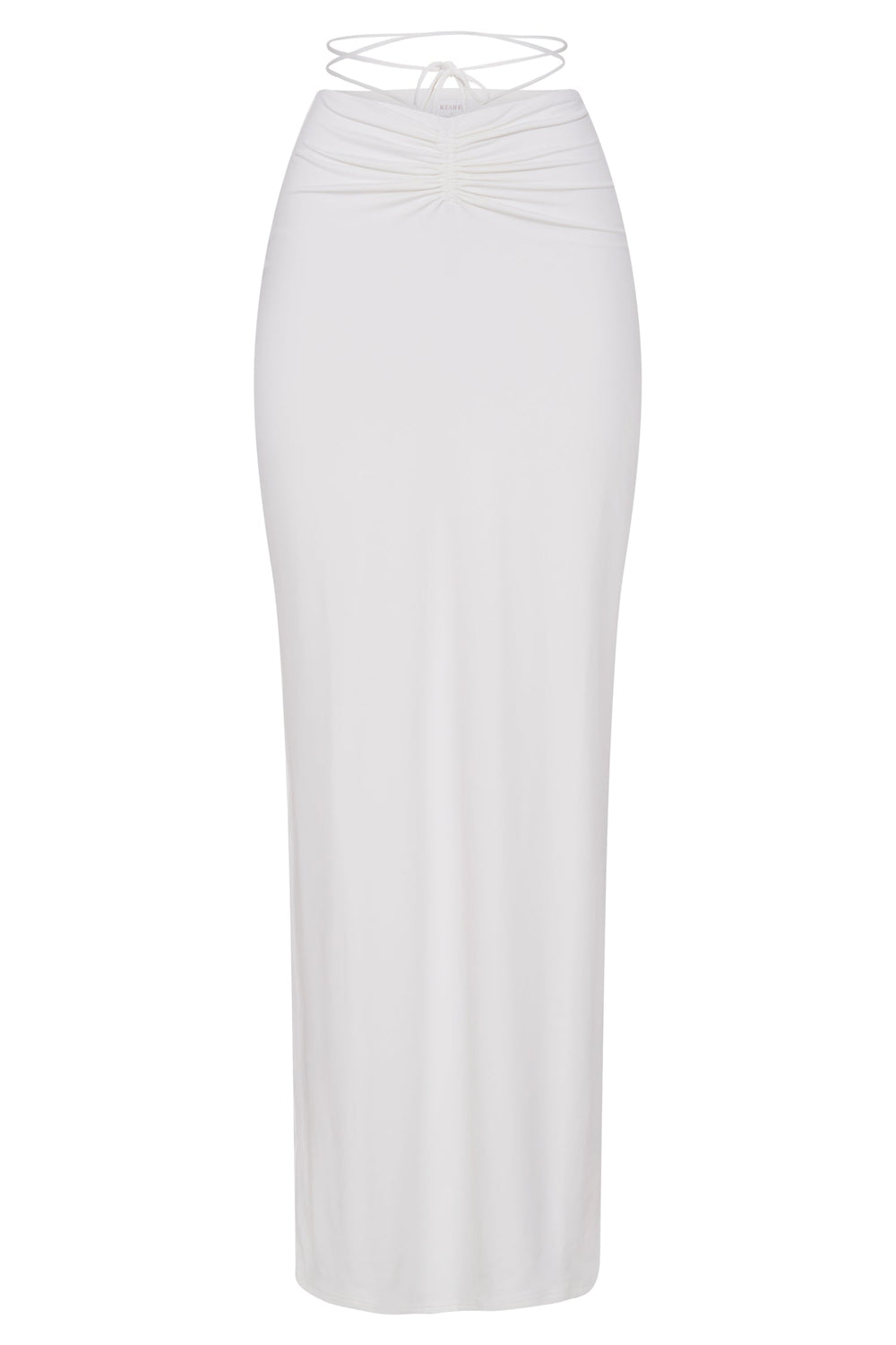 Amber Ruched Maxi Skirt - White