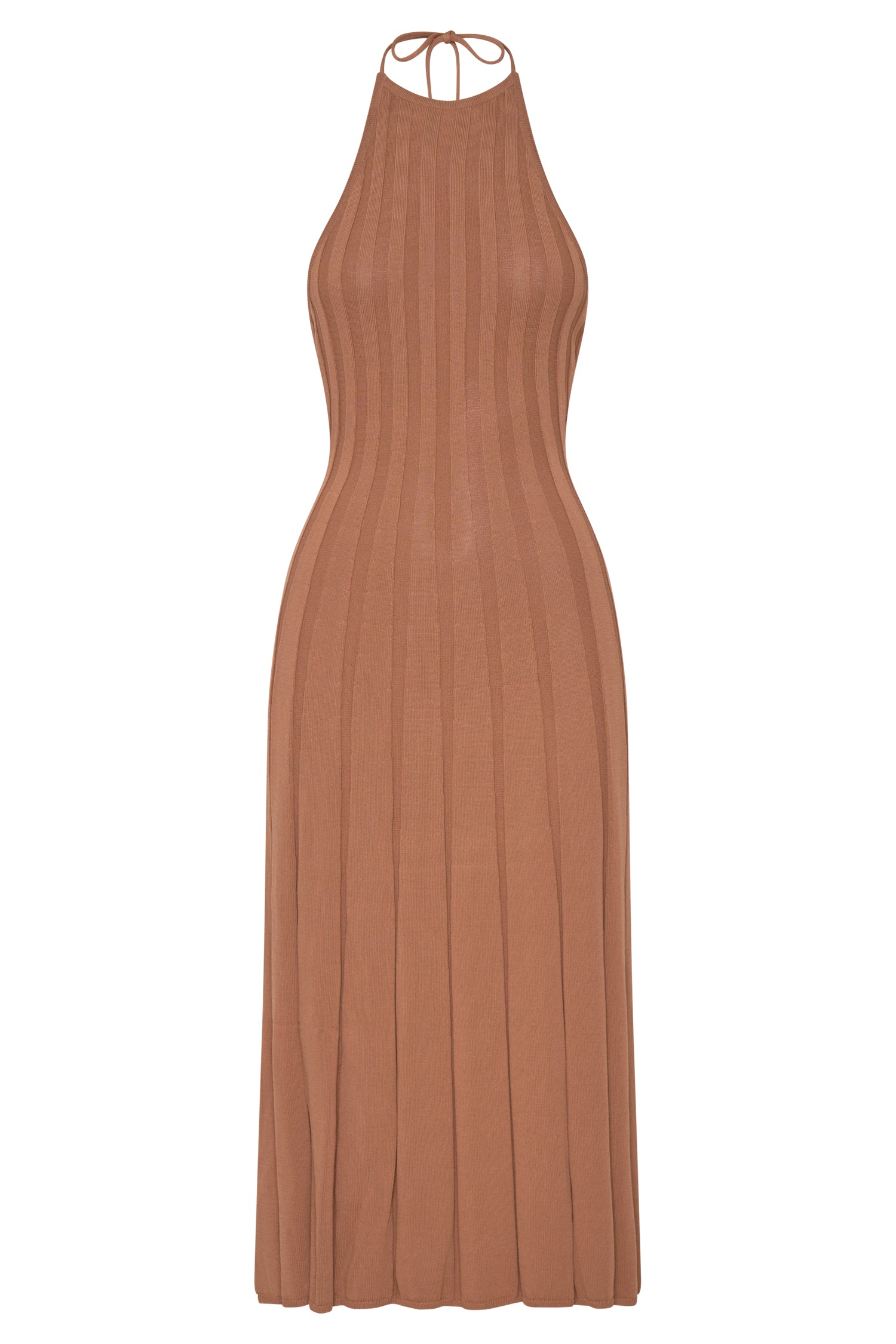 Adrienne Halter Neck Midi Dress - Tan #11