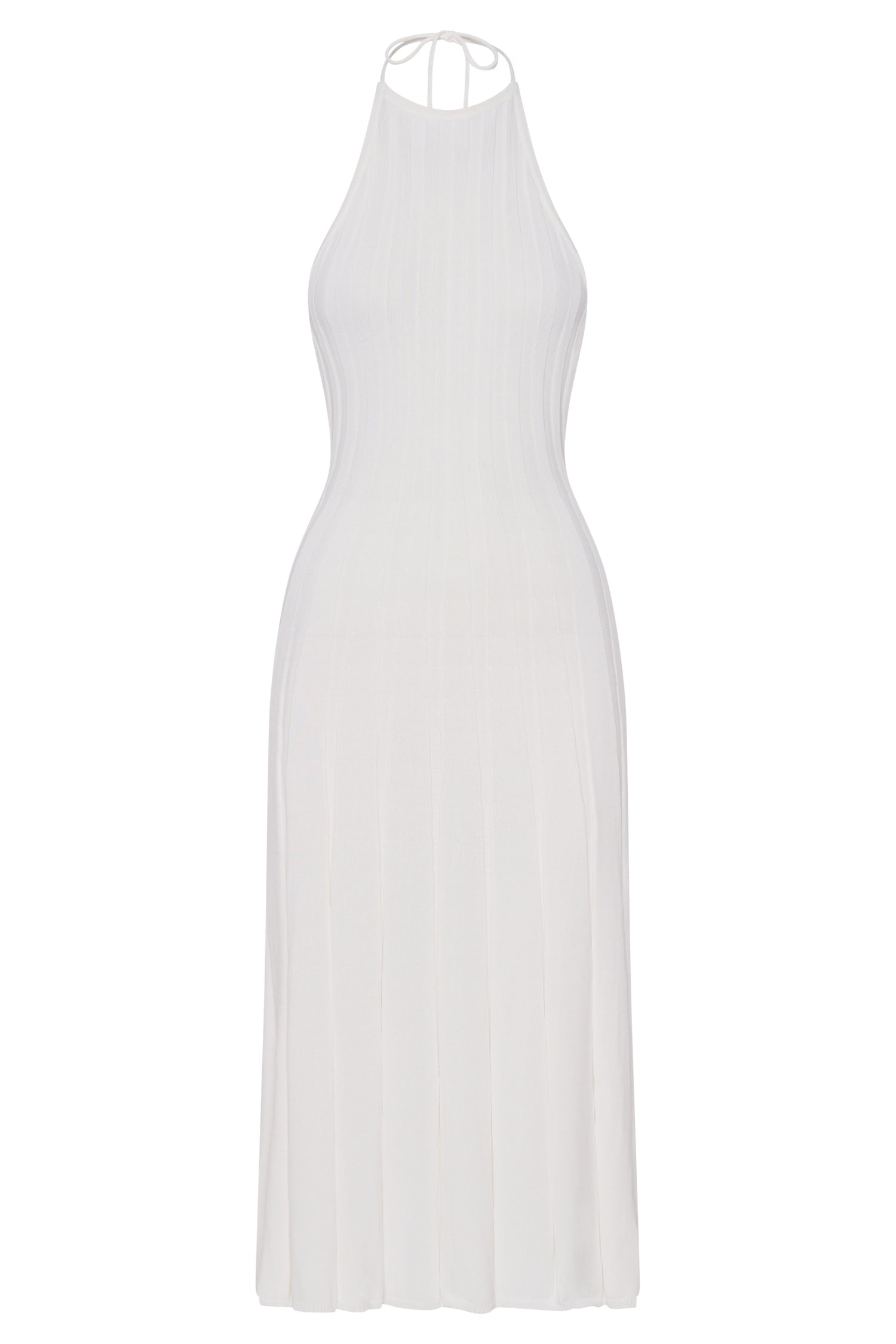Adrienne Halter Neck Midi Dress - White #12