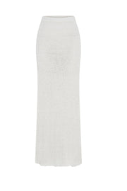 Mary Knit Maxi Skirt - White