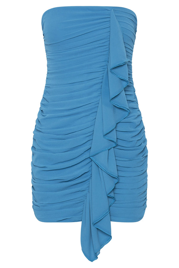 Suzanna Ruched Mini Dress - Marine Blue