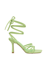 Milly Faux Leather Wrap Around Heels - Lime Green