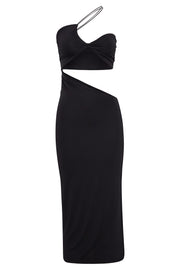 Keira Side Cut Out Midi Dress - Black