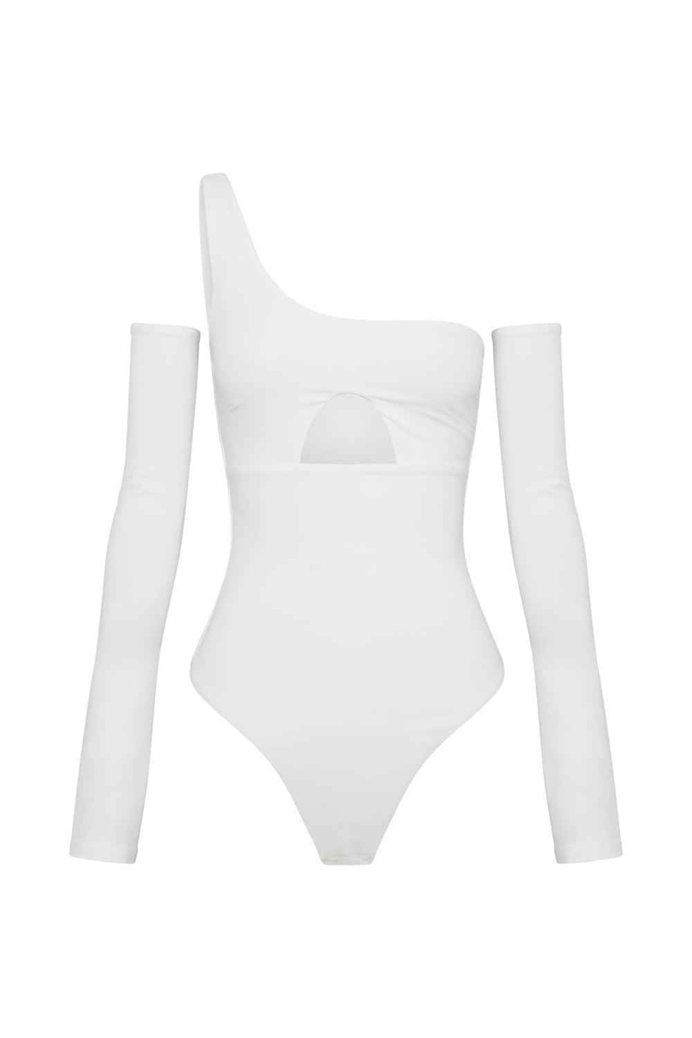 Lexi One Shoulder Cut Out Bodysuit - White