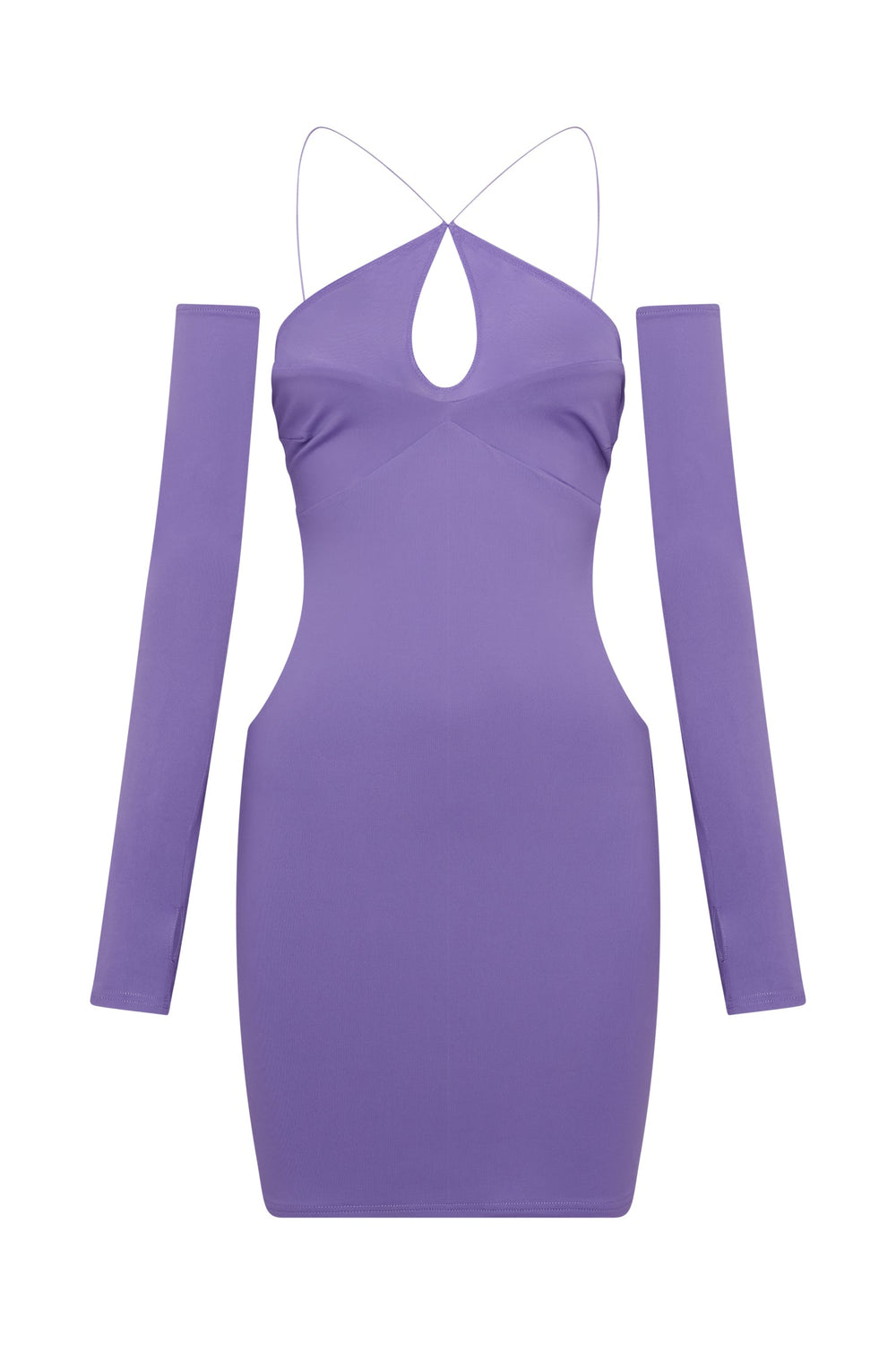 Maddy Mini Triangle Cut Out Dress - Purple