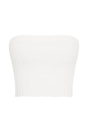 Jordi Strapless Knit Top - Off White