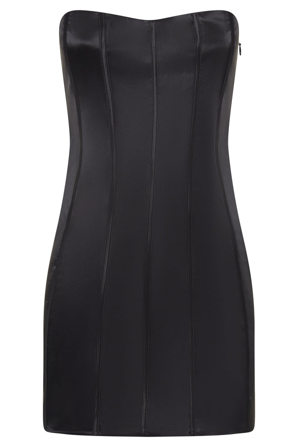 Amaya Lace Up Corset Mini Dress - Black