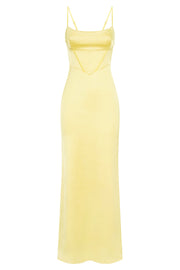 Desirie Corset Maxi Dress - Lemon