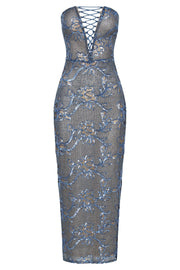 Harriet Sequin Maxi Dress - Blue
