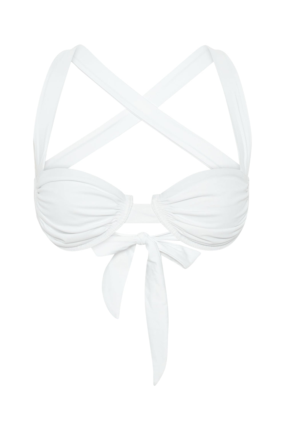 Kai Recycled Nylon Ruched Underwire Bikini Top - White