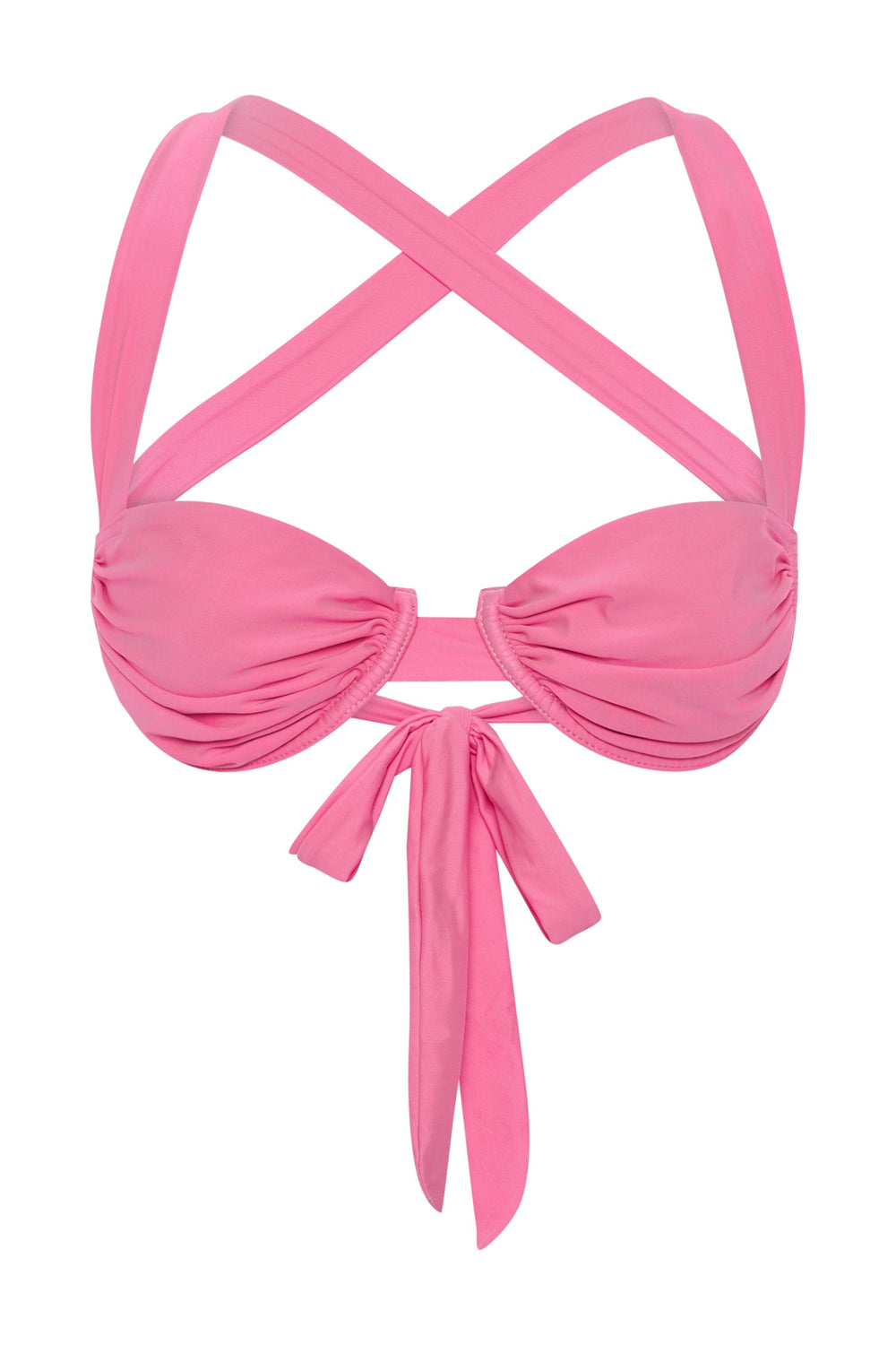 Kai Recycled Nylon Ruched Underwire Bikini Top - Pink