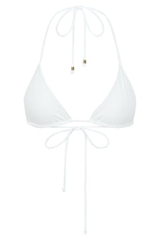 Kalli Recycled Nylon Triangle Tie Up Bikini Top - White