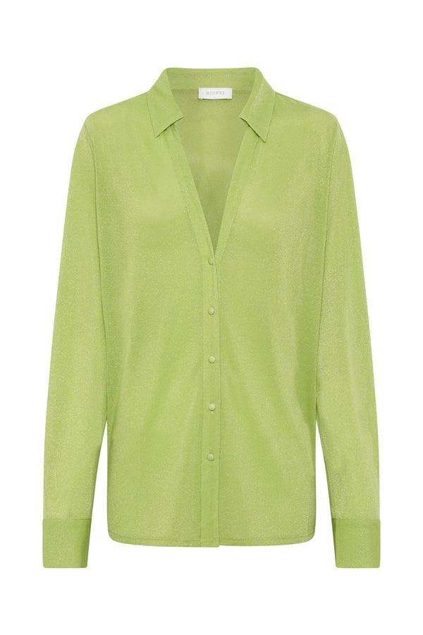 Lucille Shimmer Cover Up Top - Lime Sparkle