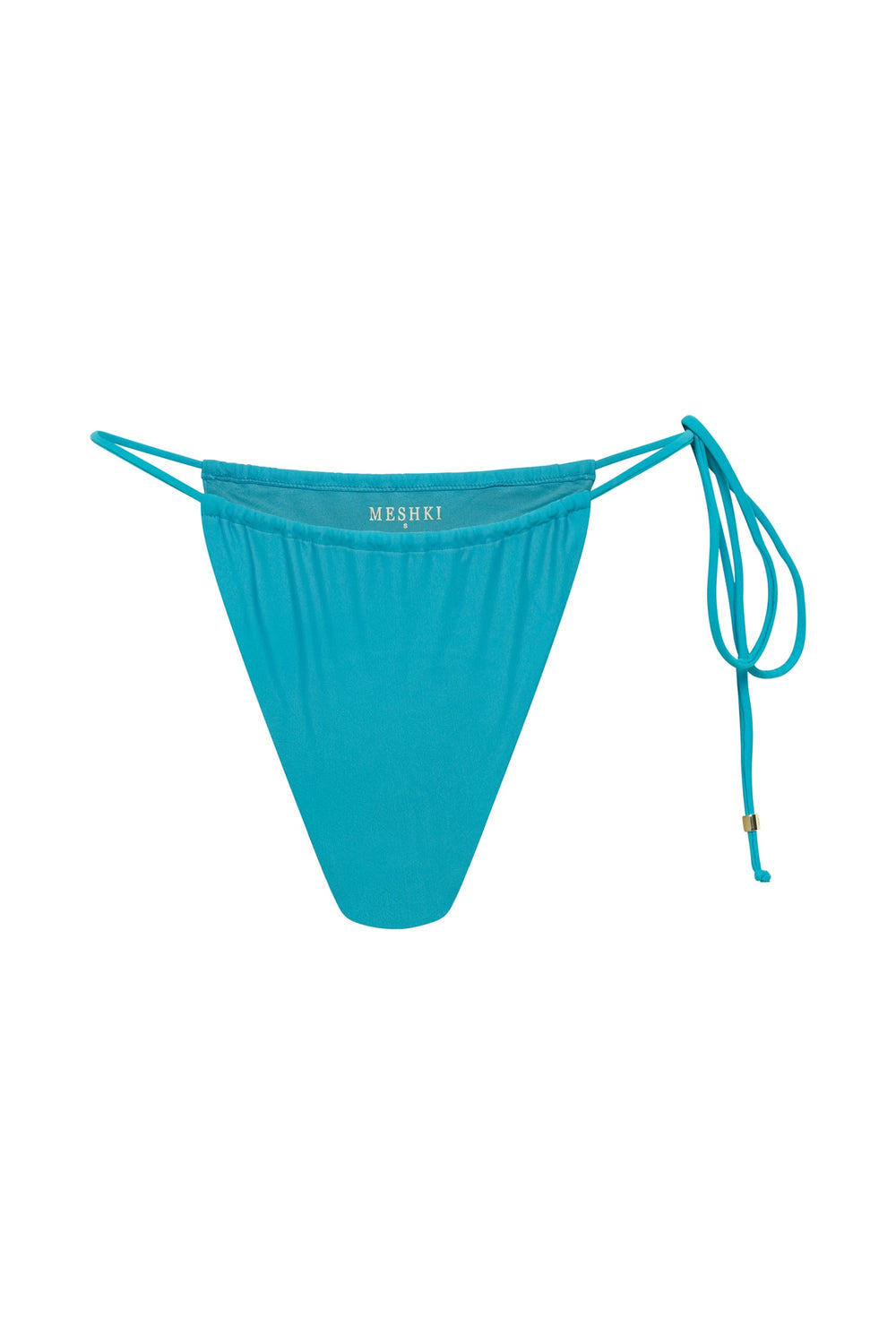 Andie Recycled Nylon Ruched String Side Bikini Brief - Turquoise