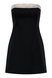 Kiya Mini Dress With Diamante Contrast - Black
