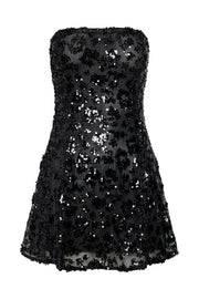 Everleigh Strapless Sequin Mini Dress - Black