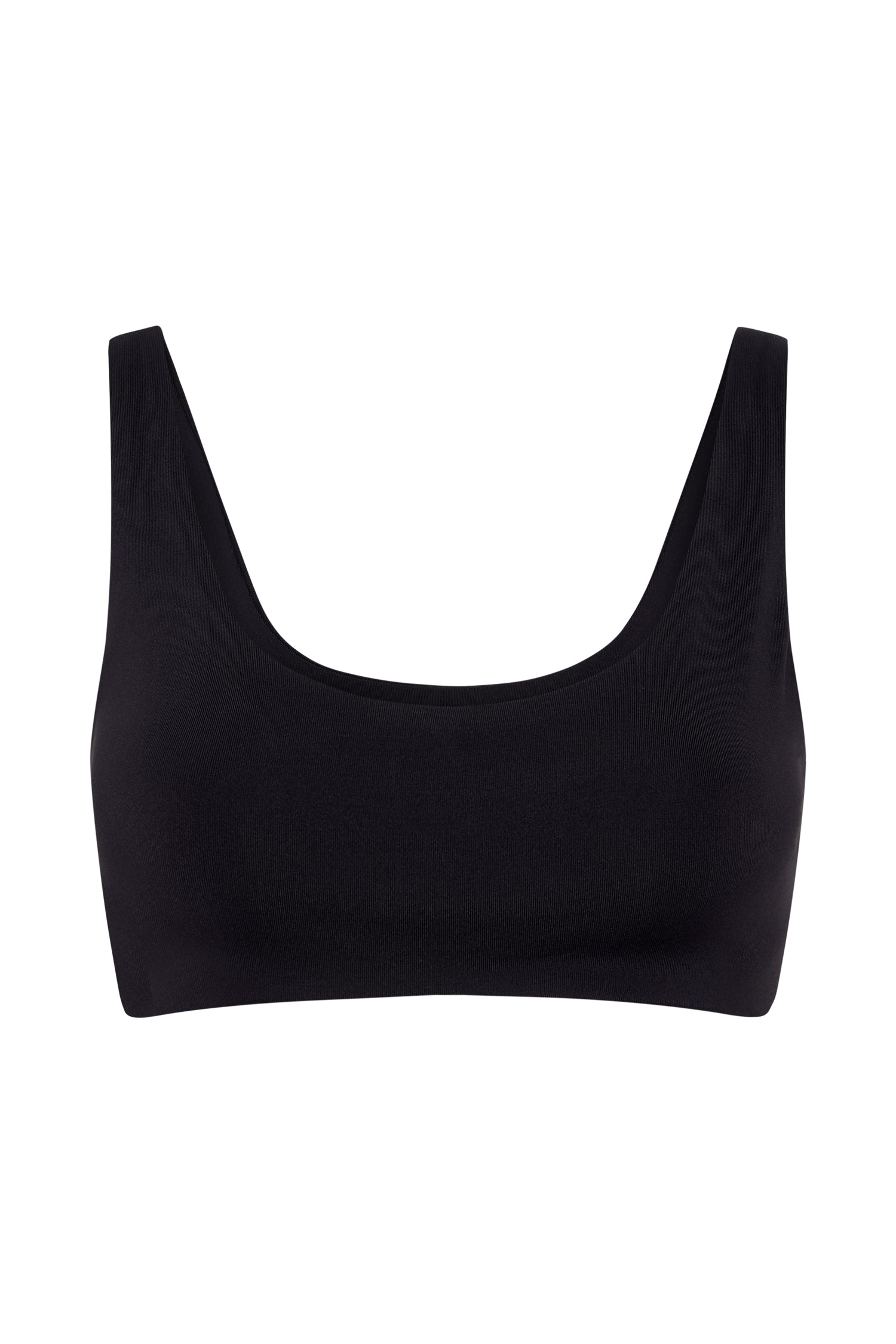 Jemma Scoop Neck Super Crop Top - Black #8