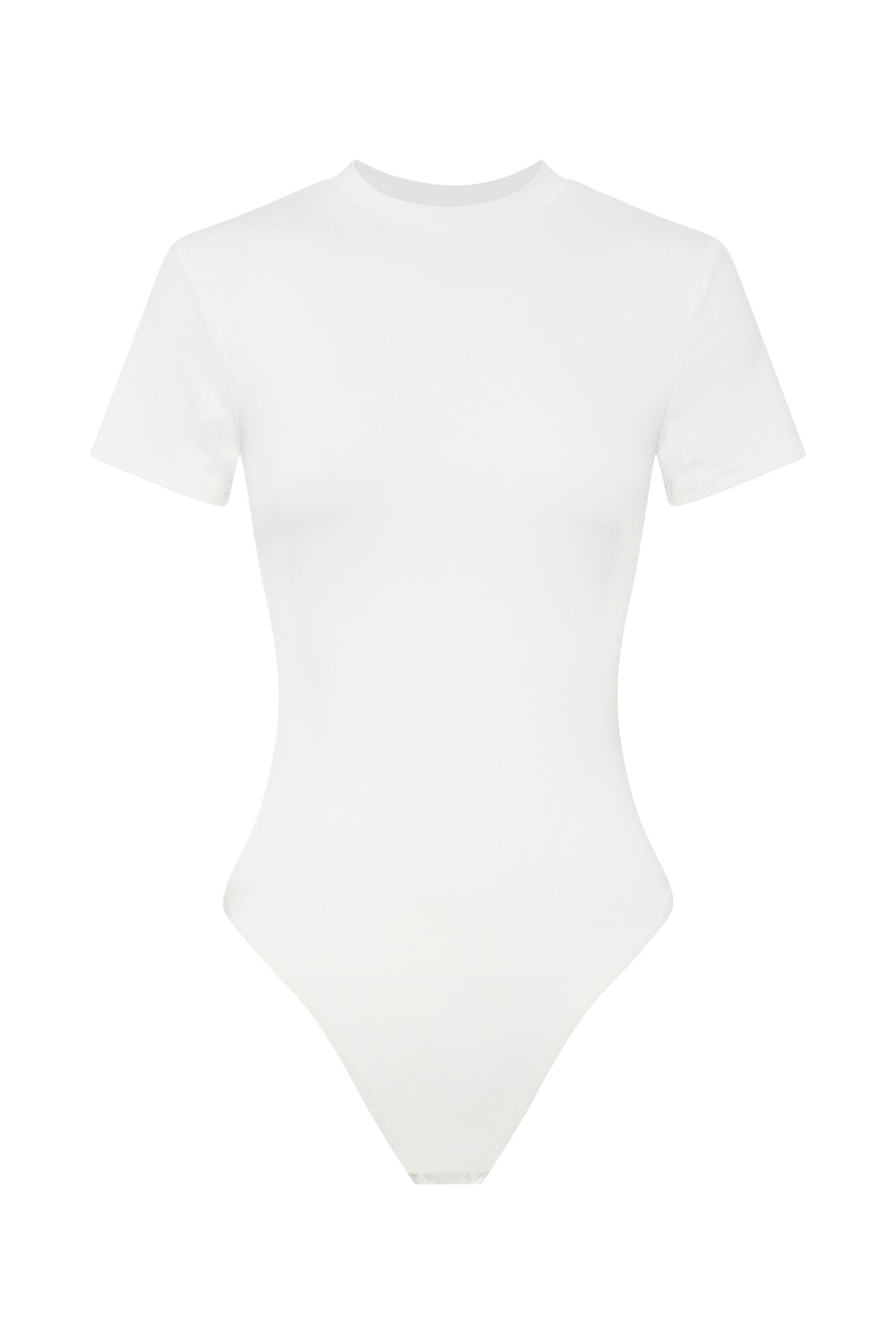 Francesca Crew Neck Short Sleeve Bodysuit - White