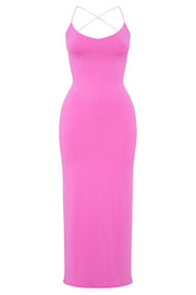 Sabine Backless Maxi Dress - Bubblegum Pink