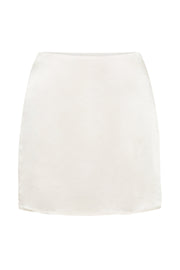 Amia Satin Mini Skirt - Ivory