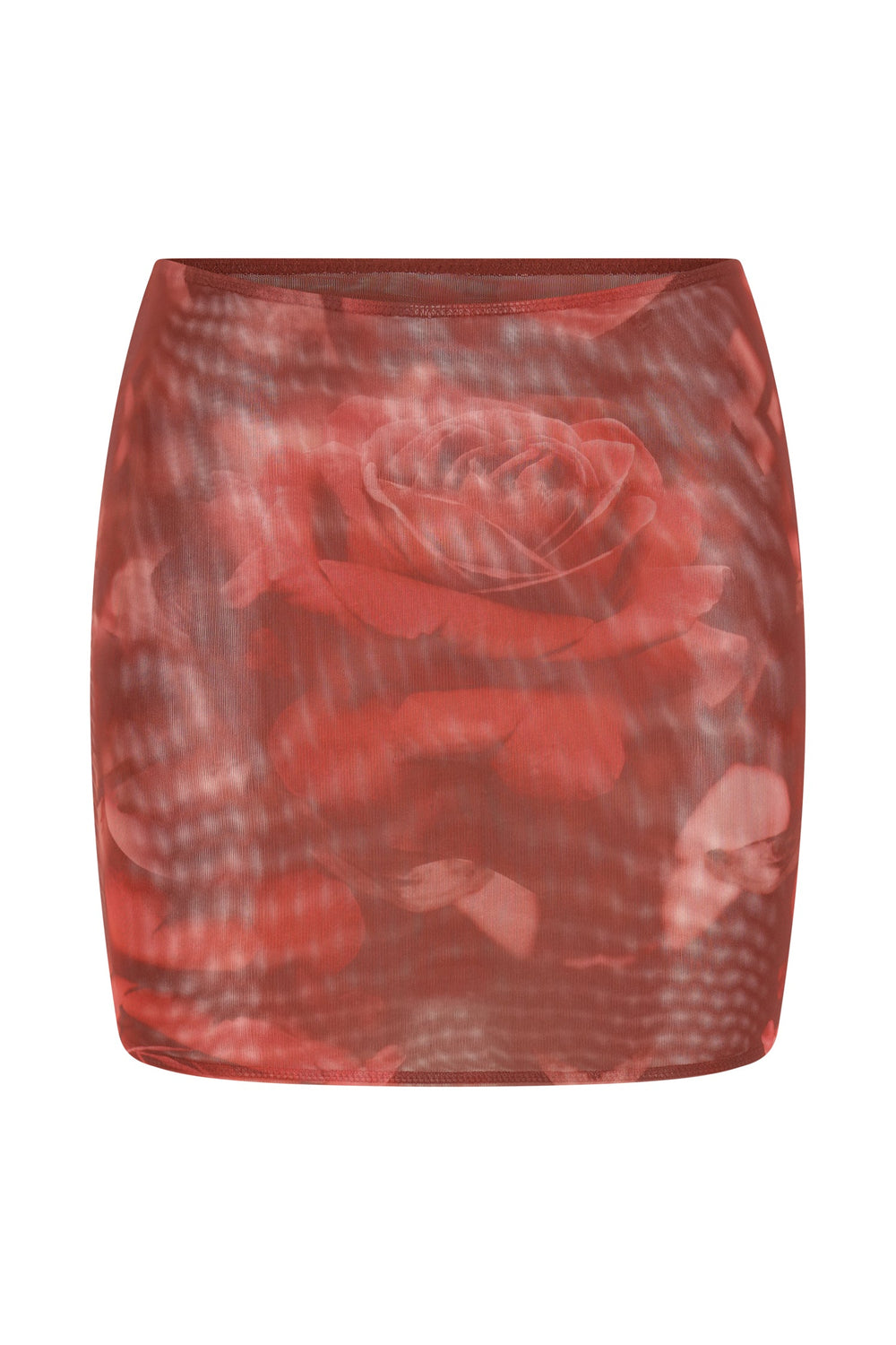 Erina Mesh Mini Skirt - Oversized Rose Print