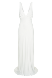 Amanza Maxi Dress With Cowl Back - White