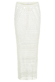Bonnie Crochet Maxi Skirt - White