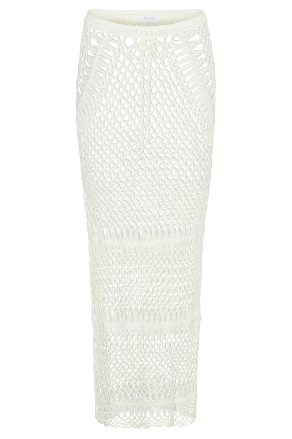 Bonnie Crochet Maxi Skirt - White