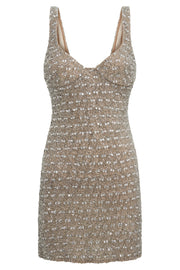 Elianna Embellished Mini Dress - Silver