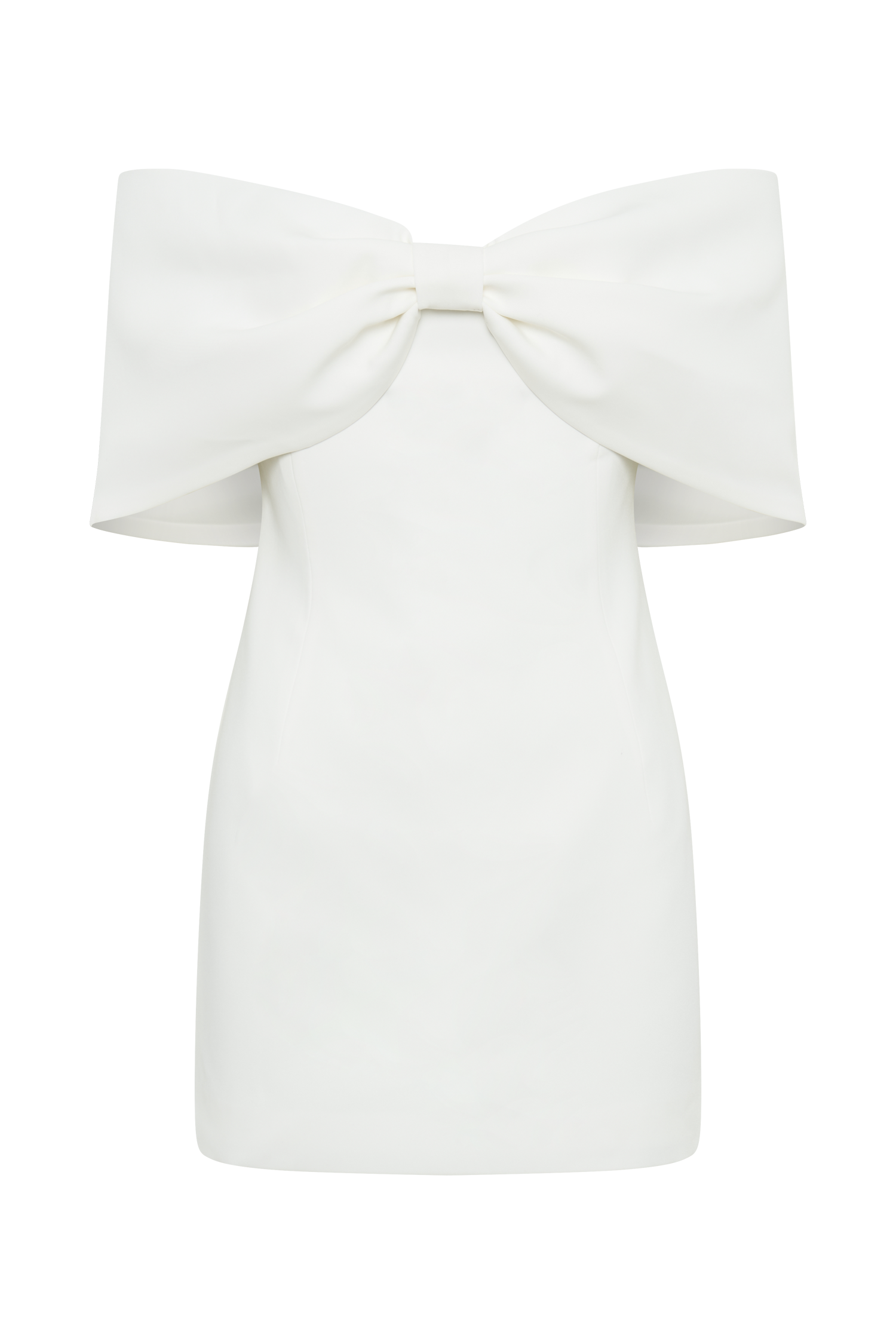 Gwyneth Off Shoulder Bow Mini Dress - White | MESHKI