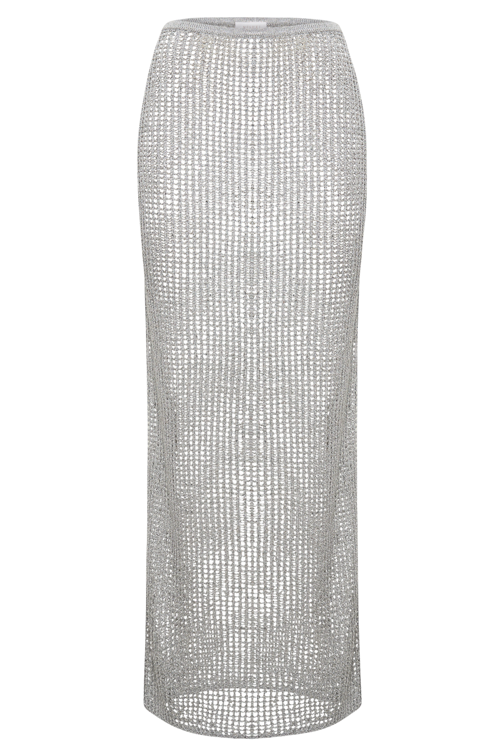 Christa Sequin Crochet Maxi Skirt - Silver